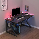 Industrial Black Exterior Shelf Wood Sled Gaming Desk Image - 6