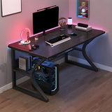 Industrial Black Exterior Shelf Wood Sled Gaming Desk Image - 8