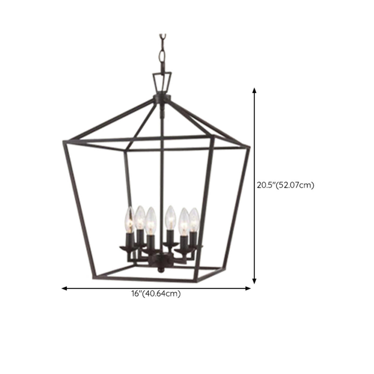 Industrial Black Geometric Lantern Cage Candle Chandelier Image - 17