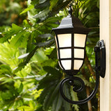 Industrial Black Glass Outdoor LED Wall Lantern Light Image - 12