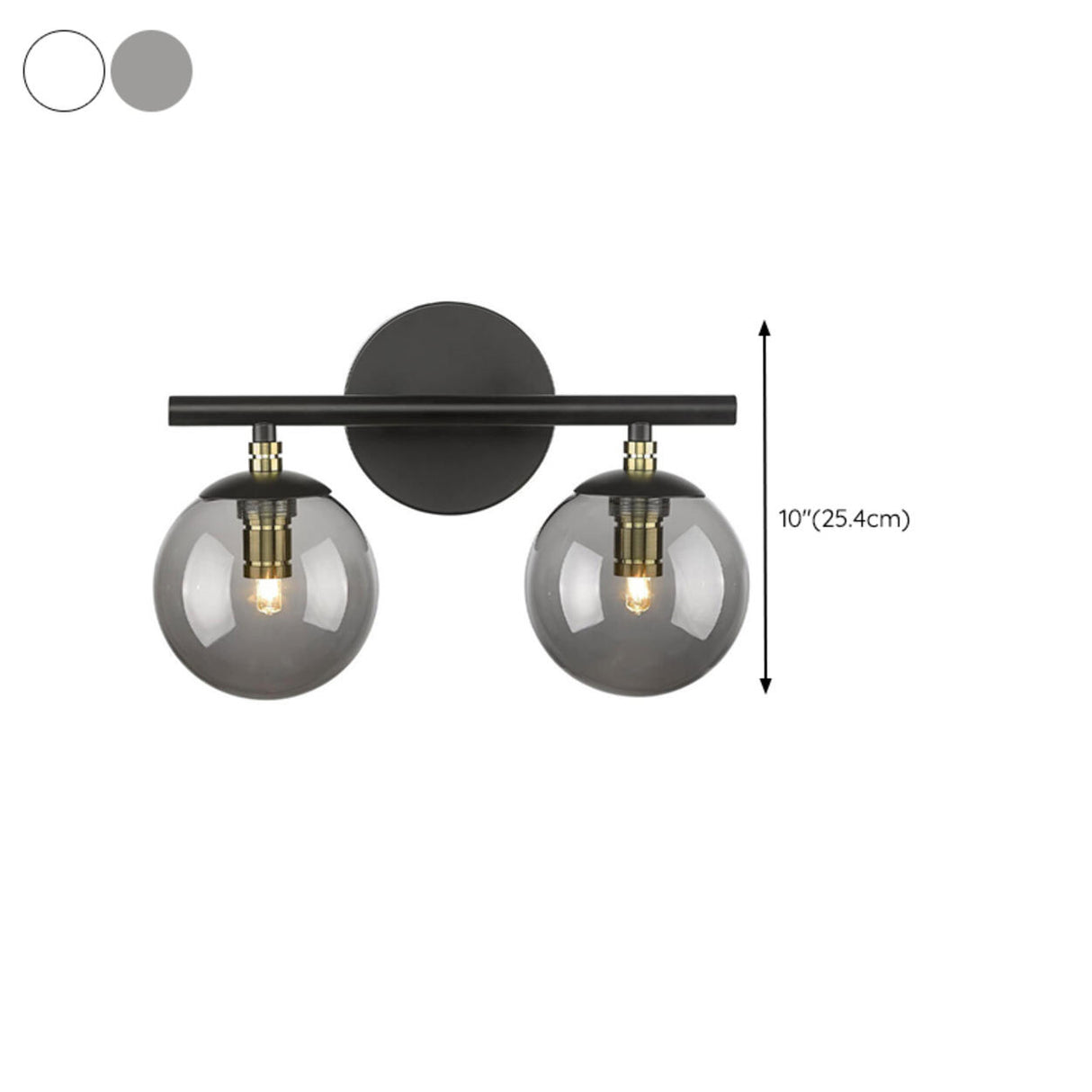 Industrial Black Globe Glass 3 Light Vanity Fixture Image - 11