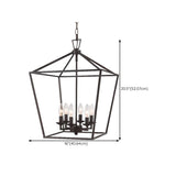 Industrial Black Iron Geometric Lantern Chandelier Image - 12