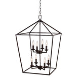 Industrial Black Iron Geometric Lantern Chandelier Image - 5