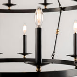 Industrial Black Iron Wheel Candle Chandelier Image - 19