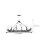 Industrial Black Iron Wheel Candle Chandelier Image - 23