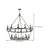 Industrial Black Iron Wheel Candle Chandelier Image - 24