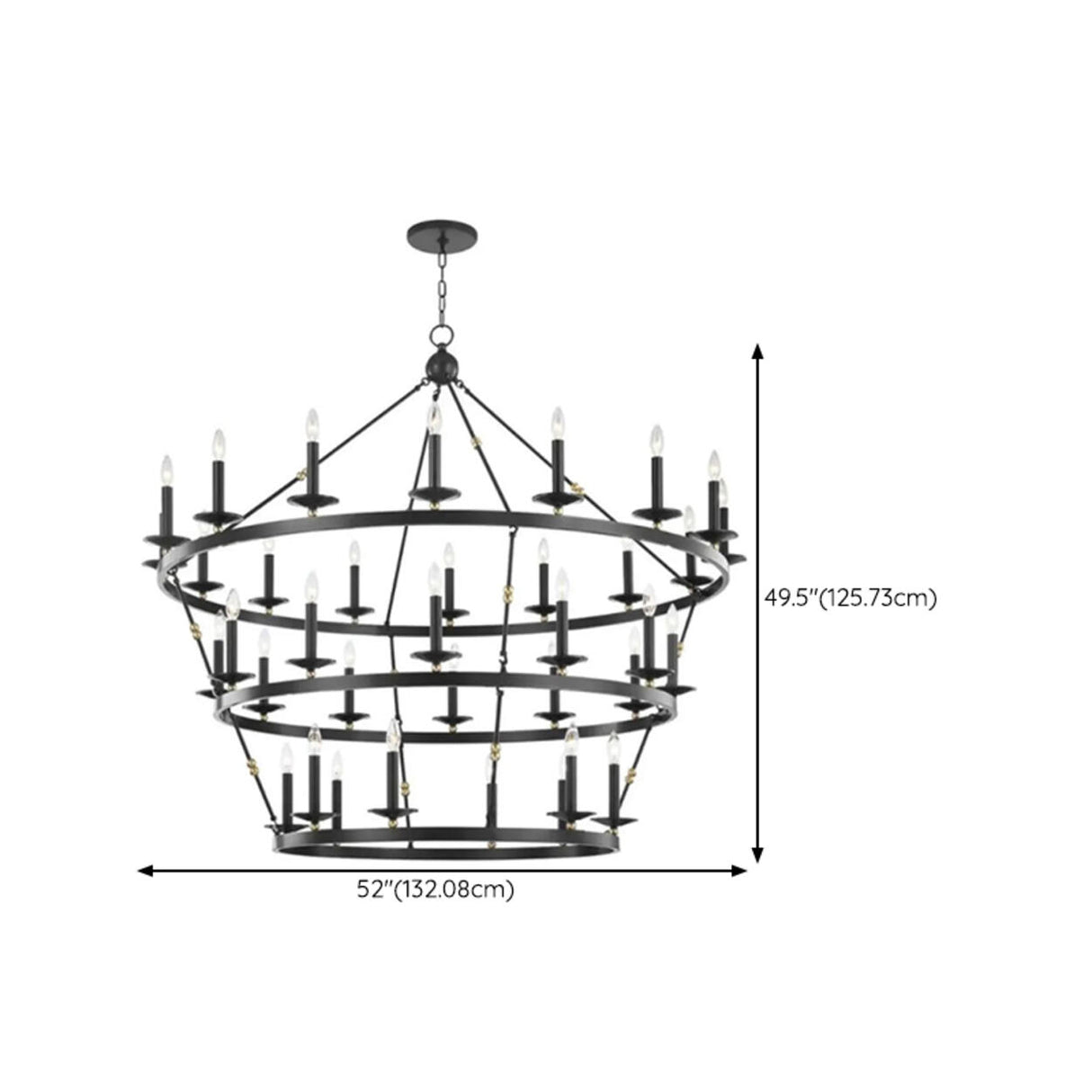 Industrial Black Iron Wheel Candle Chandelier Image - 26