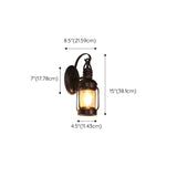 Industrial Black Lantern Metal External Wall Light #size