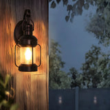 Industrial Black Lantern Metal External Wall Light Image - 5