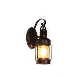 Industrial Black Lantern Metal External Wall Light Image - 6