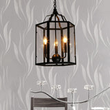 Industrial Black Metal Acrylic Lantern Candle Chandelier Image - 4