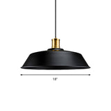 Industrial Black Metal Barn Living Room Pendant Light Image - 7