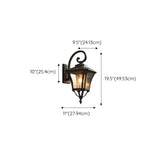 Industrial Black Metal Exterior Wall Lantern Light #size