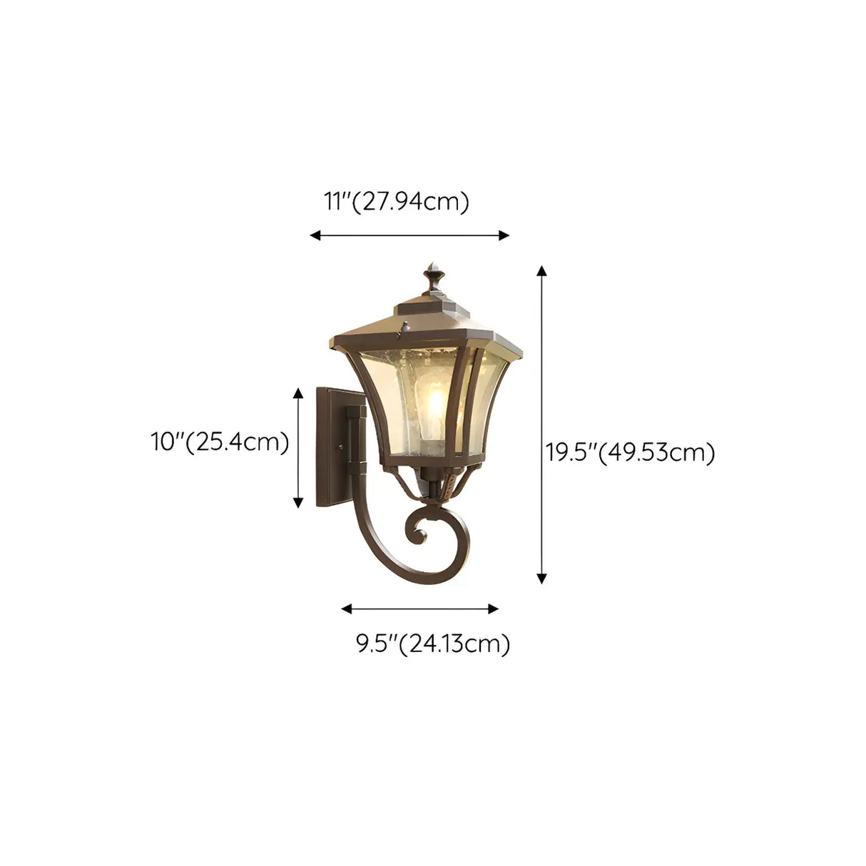 Industrial Black Metal Exterior Wall Lantern Light Image - 13