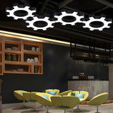 Industrial Black Metal Gear-Shaped LED Gym Pendant Light Image - 1