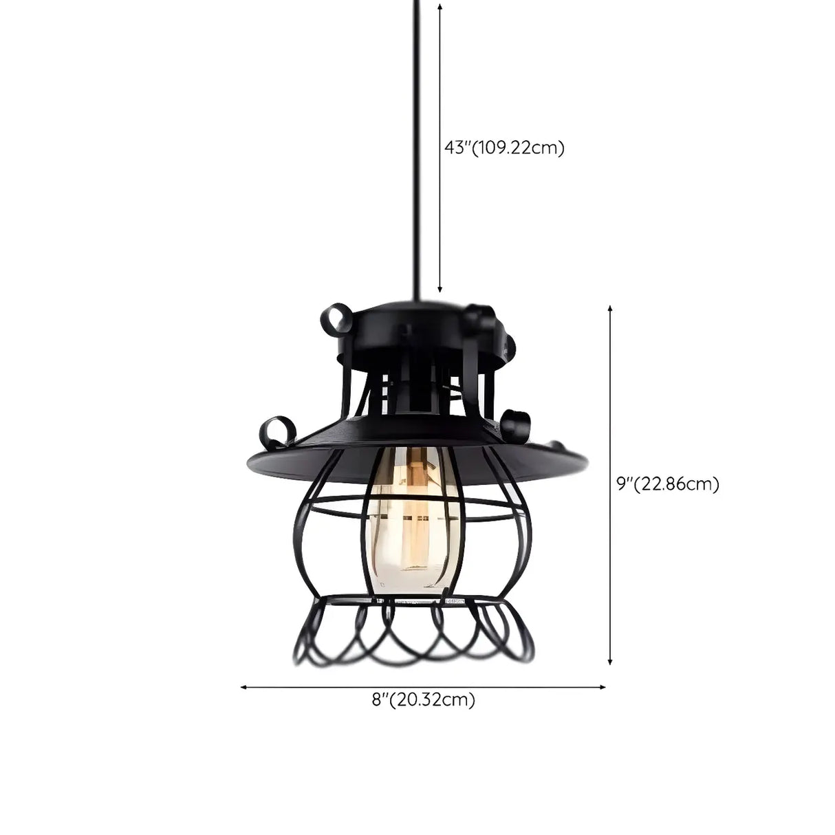 Industrial Black Metal Geometric Living Room Pendant Light Image - 17