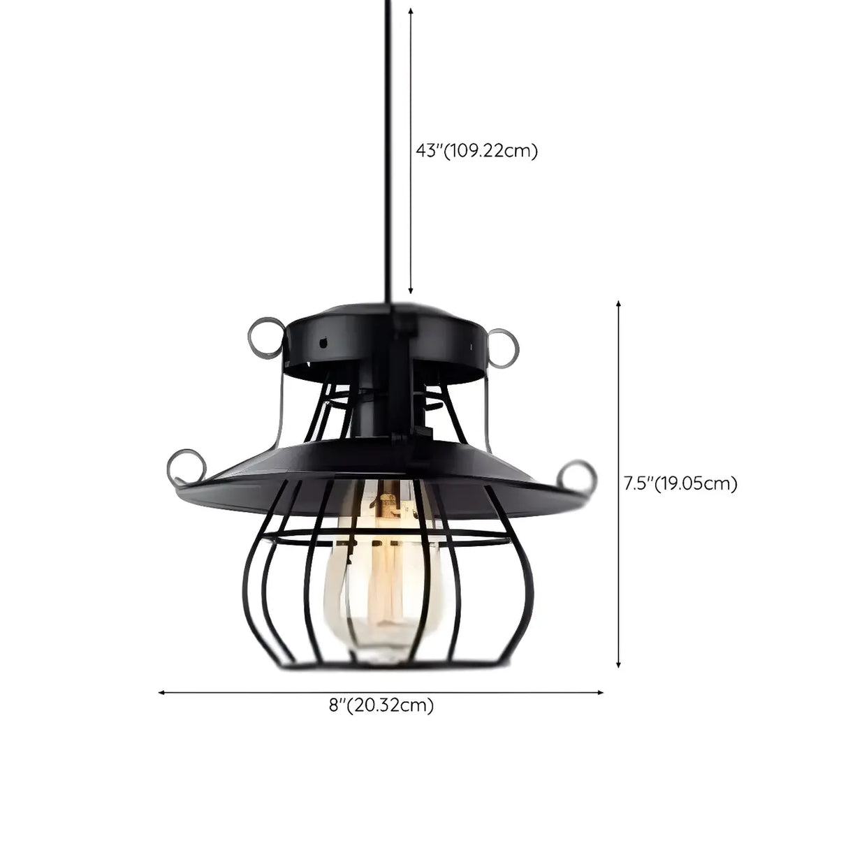 Industrial Black Metal Geometric Living Room Pendant Light Image - 18