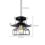 Industrial Black Metal Geometric Living Room Pendant Light Image - 19