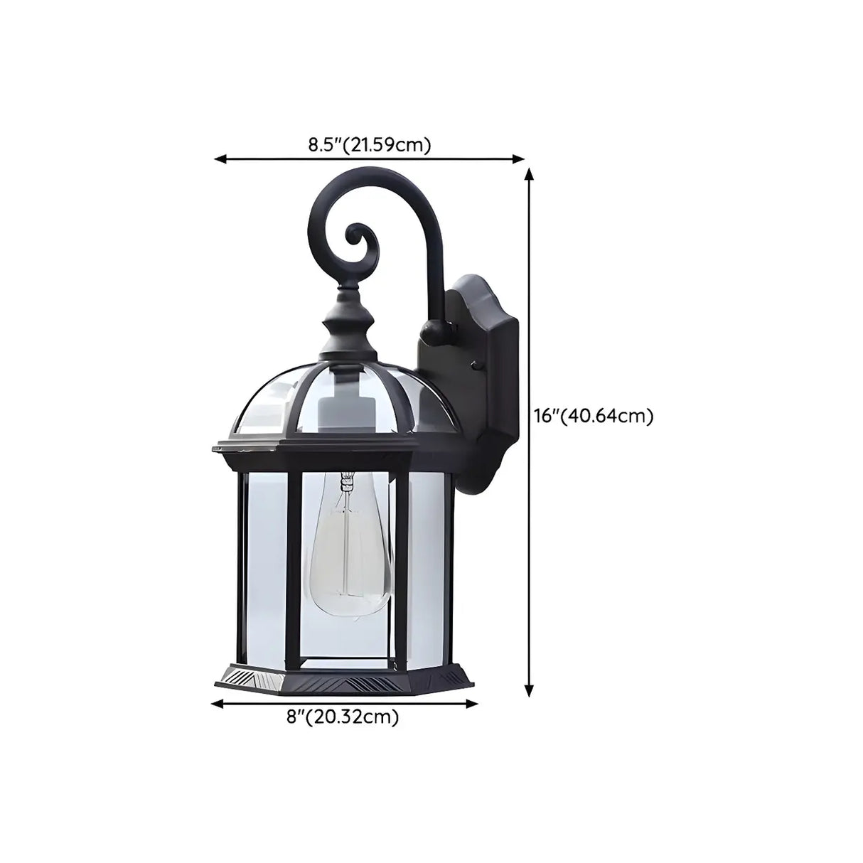 Industrial Black Metal LED Exterior Wall Lantern Light 