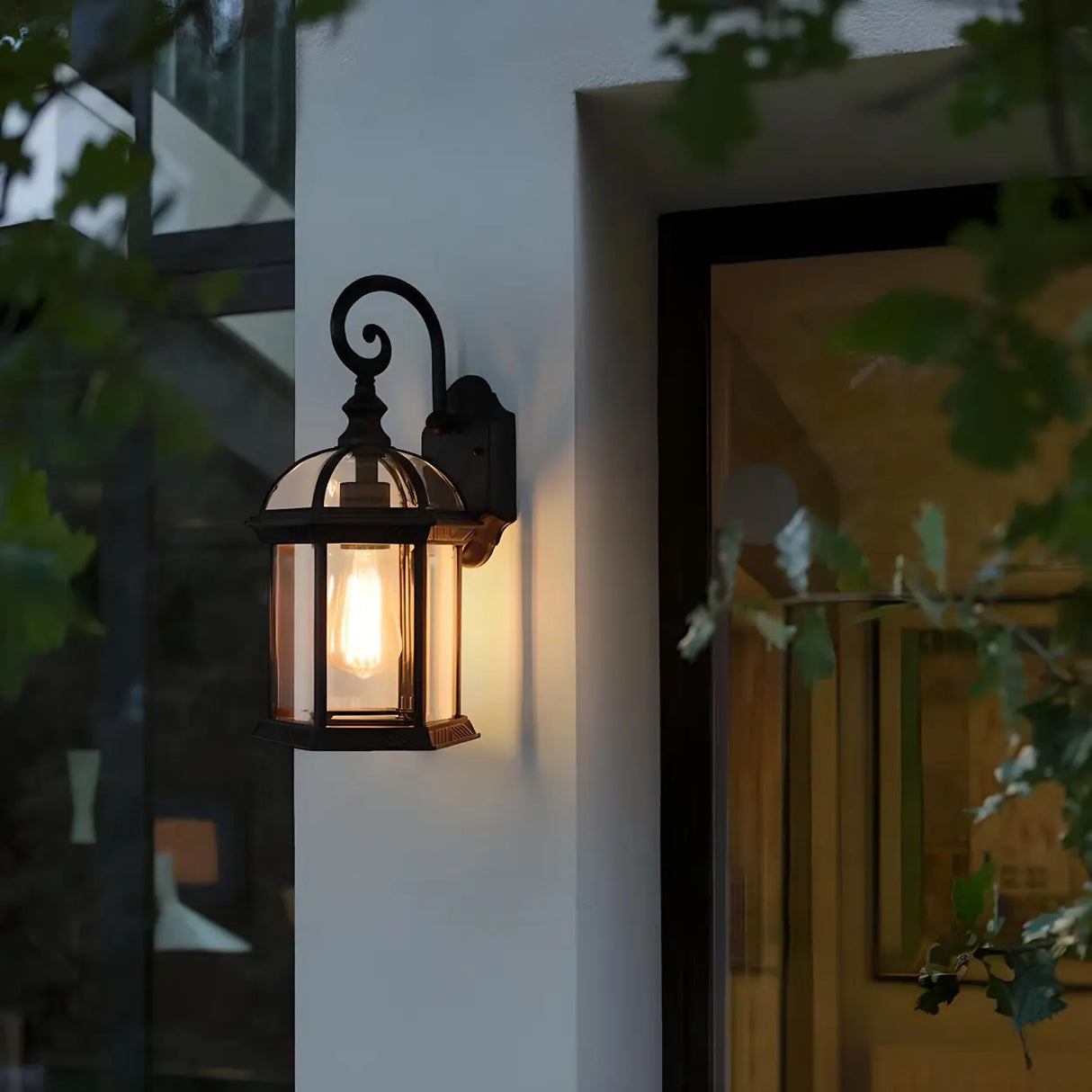 Industrial Black Metal LED Exterior Wall Lantern Light Image - 3