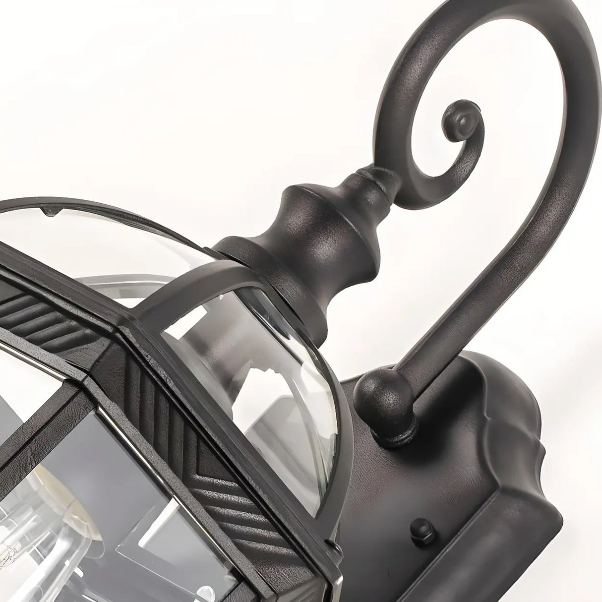 Industrial Black Metal LED Exterior Wall Lantern Light Image - 9