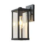 Industrial Black Metal Rectangular Glass Wall Light Image - 5