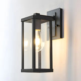 Industrial Black Metal Rectangular Glass Wall Light Image - 6