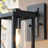 Industrial Black Metal Rectangular Glass Wall Light Image - 7