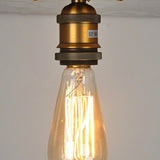 Industrial Black Metal Semi-Flush Mount Ceiling Light Image - 9