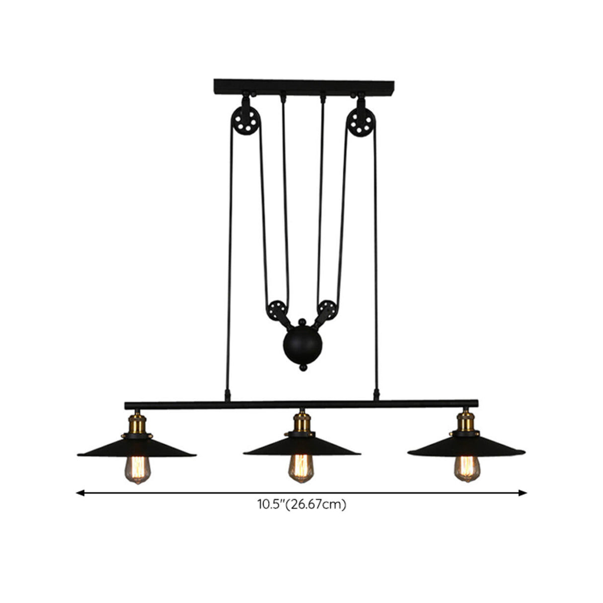 Industrial Black Pulley Pendant Light Kitchen Island 