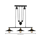 Industrial Black Pulley Pendant Light Kitchen Island #size