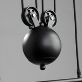 Industrial Black Pulley Pendant Light Kitchen Island Image - 9