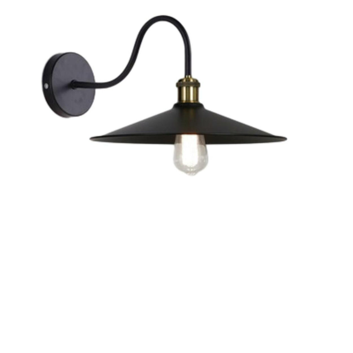 Industrial Black Scalloped Metal Wall Sconce Light Image - 11