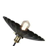 Industrial Black Scalloped Metal Wall Sconce Light Image - 13