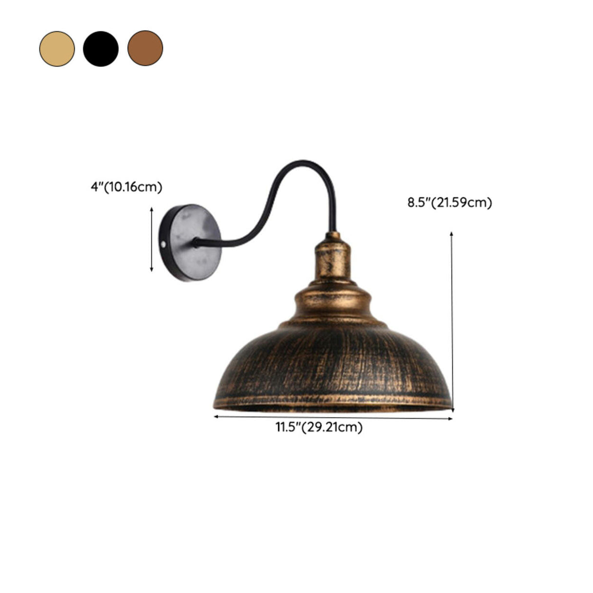 Industrial Black Scalloped Metal Wall Sconce Light 