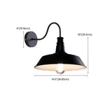 Industrial Black Scalloped Metal Wall Sconce Light Image - 15