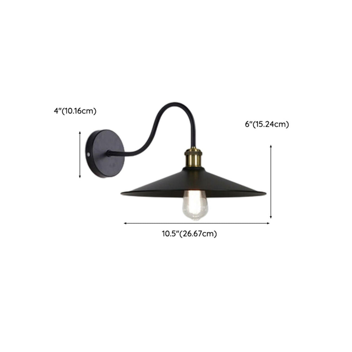 Industrial Black Scalloped Metal Wall Sconce Light Image - 17