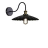 Industrial Black Scalloped Metal Wall Sconce Light Image - 3