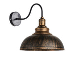 Industrial Black Scalloped Metal Wall Sconce Light Image - 5