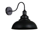 Industrial Black Scalloped Metal Wall Sconce Light Image - 9