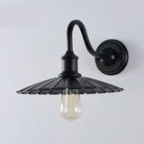 Industrial Black Sector Iron External LED Wall Lamp Image - 8