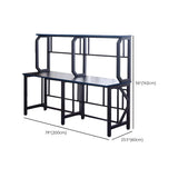 Industrial Black Storage Metal H-Shape Computer Desk Image - 12