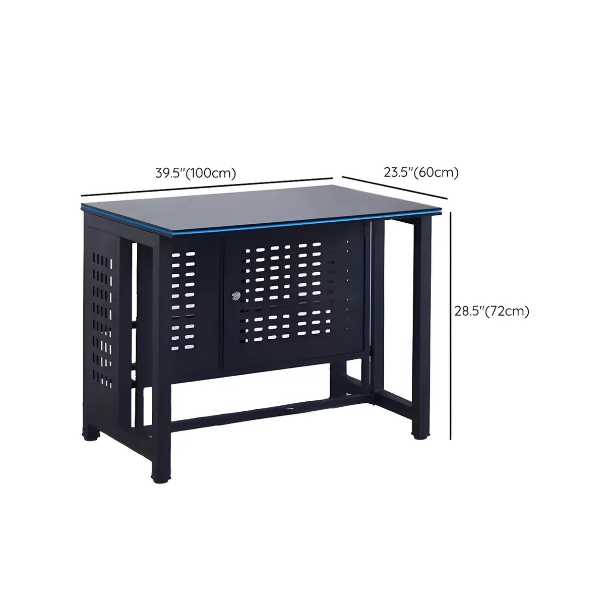 Industrial Black Storage Metal H-Shape Computer Desk 