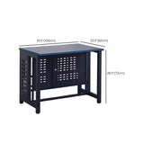 Industrial Black Storage Metal H-Shape Computer Desk #size