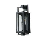 Industrial Box Glass Black External LED Wall Sconce Image - 2