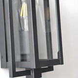 Industrial Box Glass Black External LED Wall Sconce Image - 9