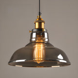 Industrial Brass Glass Cone Geometric Pendant Light Set Image - 11