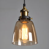 Industrial Brass Glass Cone Geometric Pendant Light Set Image - 16