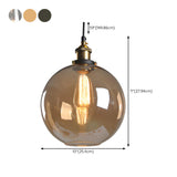 Industrial Brass Glass Cone Geometric Pendant Light Set #size