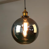 Industrial Brass Glass Cone Geometric Pendant Light Set Image - 8